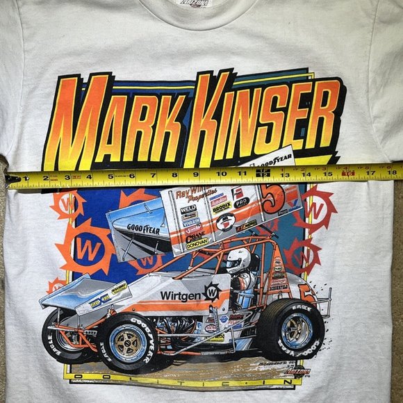 Mark Kinser Wirtgen Durst Goodyear Racing Autographed Medium T-Shirt Made In USA - Picture 4 of 12